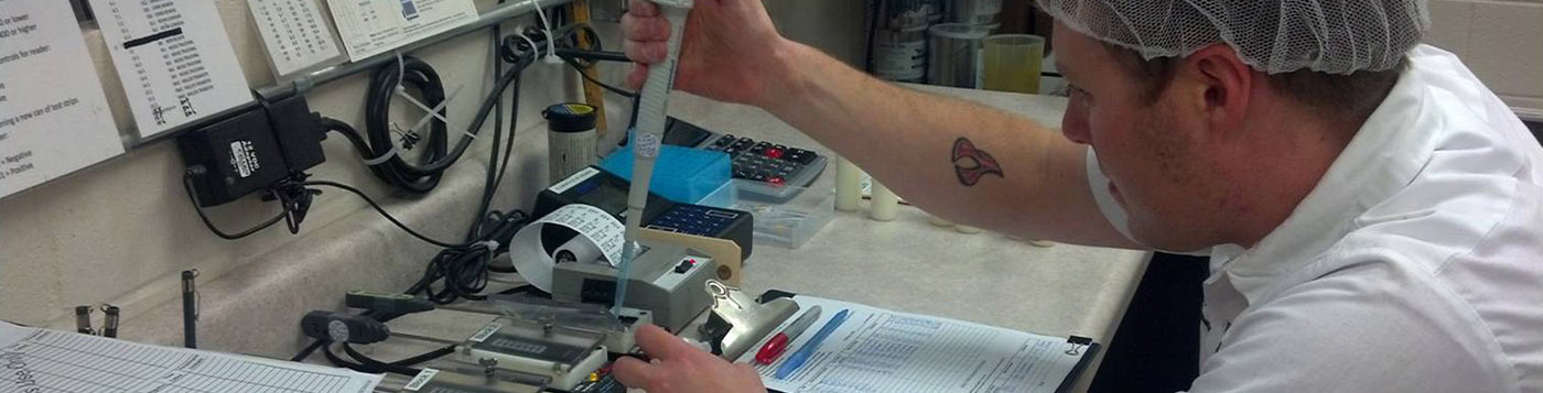 lab and testing in elsworth creamery, wi